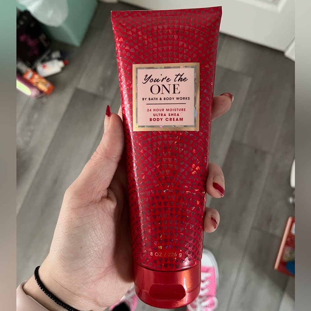 You’re the One by Bath and Body Works is an 8oz, 24 hr moisture Shea body cream!